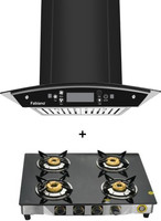 Fabiano (COMBO) ONYX BK AUTO CLEAN MOTION SENSOR Chimney 90cm + 4Brn Cooktop Auto Clean Wall Mounted Chimney(Black 1200 CMH)