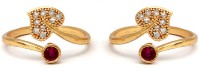 PREE ENTERPRISE Brass Diamond Gold Plated Toe Ring