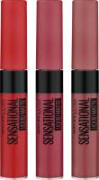 MAYBELLINE NEW YORK Sara's Favorite Sensational Liquid Matte Pack of 3 - Touch of Spice, Nude Nuance, Red Serenade