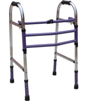 MONOLIZE Height Adjustable Foldable Old Age and Disable Person Patient Purple and Steel Walker Walking Stick