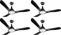 Orient Electric Areta Trendz metallic black and pearl pack of 4 1200 mm 3 Blade Ceiling Fan(Matt Black and Pearl, Pack of 4)