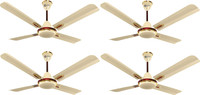 Orient Electric Quadro Ornamental metallic ivory cherry pack of 4 1200 mm 4 Blade Ceiling Fan(Metallic Ivory/Cherry, Pack of 4)