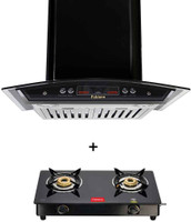Fabiano STAR DJ BK 60cm + 2 Burner Cooktop Wall Mounted Chimney(Black 1100 CMH)