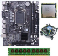 Assembled H61 MOTHER BOARD & DDR3 4GB RAM Combo Motherboard(BLOCK)