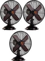 Orient Electric Retro T12 Rubbed Bronz pack of 3 300 mm 4 Blade Table Fan(Rubbed Bronze, Pack of 3)