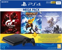 SONY cuh-2208bb0 1l 1000 GB with Gran Turismo, Ratchet and Clank and Horizon Zero Dawn(Black, No)