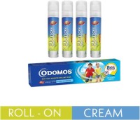 Odomos Fabric Roll on (4pc.) With Non sticky Mosquito Repellent Cream(4 x 25 g)