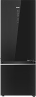 View Haier 346 L Frost Free Double Door Bottom Mount 3 Star Refrigerator(BLACK GLASS, HRB-3664PKG-E)  Price Online