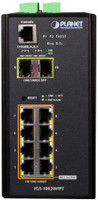 adaptek DIN Rail Gigabit Industrial Power Over Ethernet Network Switch(Black)