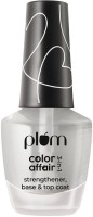 Plum Color Affair 3-in-1 Strengthener, Base & Top Coat | 7-Free Formula | With AHA & Avocado Oil | 100% Vegan & Cruelty-Free (Transparent)