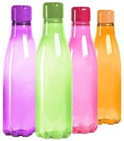 Case4You C4U00040Resusable, Leak Proof Plastic Water Bottle Set of 4,Multicolor 1000 ml Bottle(Pack of 4, Multicolor, Plastic)