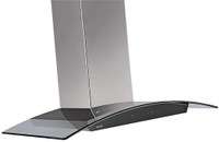 Glen Designer Curved Glass Kitchen Chimney 6071 SS Touch Sensor 90cm 1250 m3h Wall Mounted Chimney(Silver 1250 CMH)