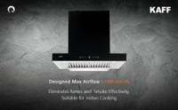 Kaff ASTRA DHC-60 CM() LIFE TIME WARRANTY Auto Clean Wall Mounted Chimney(Black 1180 CMH)