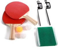 Leosportz Portable Table Tennis Net Bracket Ping-Pong Paddles Kit Table Tennis Net(Multicolor)