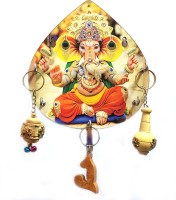 ArtofDot Beautiful Ganesha key holder for home decor Wood Key Holder(5 Hooks, Multicolor)