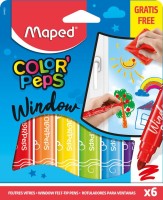 Maped Color'Peps Window Felt Tip Fineliner Pen(Pack of 6, Multicolor)