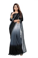 ecolors fab Embellished Bollywood Art Silk, Georgette Saree(Grey)
