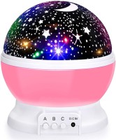 AMANZA Star Master Moon Projector 360 Degree Rotation - 4 LED Bulbs 8 Color Changing Light, Romantic Night Lighting Lamp, Unique Gifts for Birthday Nursery Women Children Kids Baby Night Lamp(13 cm, Purple, Pink, Yellow, Red)