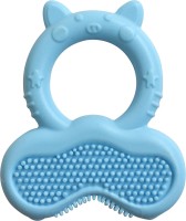 LuvLap Silicone Baby Teether with Bristles, Teething Toy for Infants and Babies, 100% Food Grade Silicone, Blue Teether(Blue)