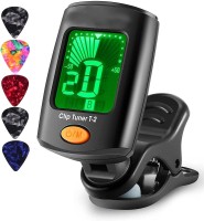 DawnRays Guitar Tuner 360° Rotatable Clip-on Tuner LCD Display for Chromatic Acoustic Guitar Bass Ukulele Guitar Accessories Automatic Digital Tuner(Chromatic: Yes, Black)