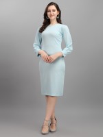 MILOST Women Bodycon Light Blue Dress