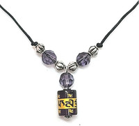 AIR9999 Tibetan Buddhism Om Mani Padme Hum Engraved Purple Lucky Charm Pendant For Men And Women Stone, Metal Pendant