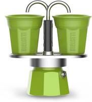 Coffeeworkz SET MINI EXPRESS & BICCHIERINI 2 Cups Coffee Maker(Green)