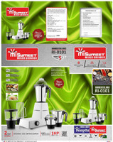 MI Sumeet MI0101 5 JAR 1000 Mixer Grinder (5 Jars, White)