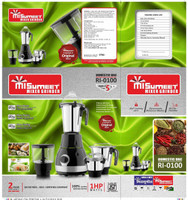 MI Sumeet MI0100 MIXER 1000 Mixer Grinder (4 Jars, Black)
