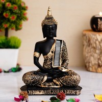 Royalbox Meditating Buddha Statue For Home Decor Idol/Showpiece Decorative Showpiece  -  22 cm(Polyresin, Gold)