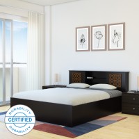 Flipkart Perfect Homes Rhapsody Engineered Wood Queen Box Bed(Finish Color - Espresso, Delivery Condition - Knock Down)