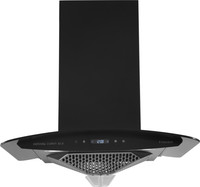 Kutchina CURVY DLX 60 Auto Clean Wall and Ceiling Mounted Chimney(Black 1200 CMH)