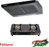Fabiano Sage Bk + 2 Brn Cooktop Wall Mounted Chimney(Black 700 CMH)