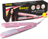 BAZER AT-1210 Women's MINI Crimping Styler Machine for Hair Electric Hair Styler Crimper Hair Styler Hair Styler(PINK , white)
