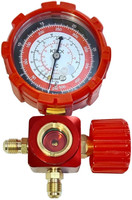 Mass Pro Analog Tire Pressure Gauge Liquid Flash Single 500 Psi (35 bar) Meter Manifold Pressure Gauge Air Conditioner Refrigerant Gas Gauge 410 / R22 / R12 / R134 Refrigerant Filling Liquid Flash Device(500 PSI)
