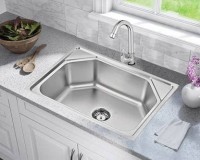 Prestige (24X18X9) Fully Matte Finish Machine Made Kitchen Sink With Waste Coupling Vessel Sink (Silver) Vessel Sink(SILVER)