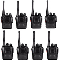 Baofeng UHF 400-470MHz 5W TOT VOX Portable Two Way Radio Walkie Talkie Transceiver Interphone 8Pcs Walkie Talkie(Black)