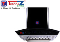 TechnoFast TECHNOZ SPARK DEO PLUS 60TA Auto Clean Wall Mounted Chimney(BLACK 1200 CMH)