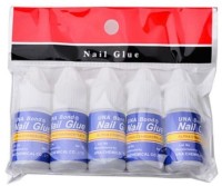 LOWPRICE 5Pcs Nail Glue For Artificial Nail Waterproof Nail Adhesive Bottle Acrylic nails Professional Nail Art Gum Fake Nails Extension(white)