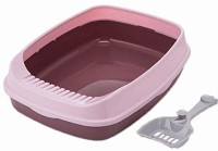 Pets Empire Pet Cleaning Products Extra Large Cat Toilet with Cat Poop Scoop Plastic Cat Litter Box - Pink Pet Litter Tray Refill
