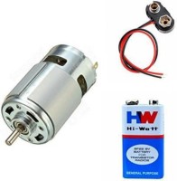 Mayuk Star 12V DC Motor Multipurpose Brushed Motor with 1 Piece 9x HW Battery 6F22 9V Long Life Carbon Zinc Battery and 1Piece Snap Connector Motor Control Electronic Hobby Kit