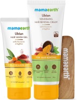 MamaEarth Ubtan Nourishing Hair Removal Cream Kit, for Sensitive Skin, Made Safe Certified with Turmeric & Saffron, with Hair Vanishing Gel & Wooden Spatula Cream(150 g)
