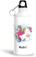 Furnish Fantasy Unicorn Aluminium Bottle - Best Happy Birthday Gift for Kids, Name - Rutvi 600 ml Flask(Pack of 1, Multicolor, Aluminium)