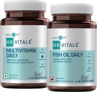 HEALTHKART HK Vitals Multivitamin + Fish Oil (30N tabs+ 30N Softgel caps), 2 Piece(s)/Pack(2 x 30 No)