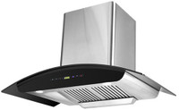Meglio Sonia AC 90 cm Auto Clean Wall Mounted Chimney(SS / Black 1350 CMH)