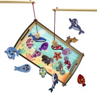 Minileaves Birthday Gift 4 to 6 Year Boys and Girls Wooden Magnetic Fishing toys(18 Pieces)