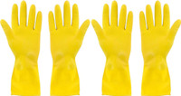SEE INSIDE Cleaning Gloves Reusable Rubber Hand Gloves | Stretchable Washing Gloves for Kitchen Garden - Pack of 2 Gardening Shoulder Glove