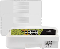 HANUTECH 6G+4G Uplink+1G SFP Outdoor CCTV Networking Switch, Fully Gigabit PoE Switch Distance Covered Upto 150M Network Switch(White)