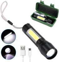 uniq shopee Torch Light Long Range, Mini Rechargeable Torch, Emergency Light, Pocket Light Torch(Black : Rechargeable)