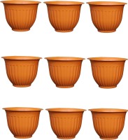 Joymart Home Decoration Gardening Round 10 inches Planter Indoor Outdoor Free Standing heavy Duty Flower Pots Plant Container Set(Pack of 9, Plastic)